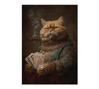 Puzzle Per Adulti 1000pcs(38x26cm) Royal Cat with Cigar Puzzle Gioco Pratico Sfida Difficile Regali Per Amici E Familiari 1000pcs(38x26cm)