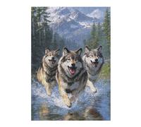 Puzzle Per Adulti 1000pcs(38x26cm) S Wild Pack Running Through Water Puzzle Per Adulti Gioco Rompicapo Taglio Di Precisione Ottimo Regalo Per I Giocatori 1000pcs(38x26cm) S