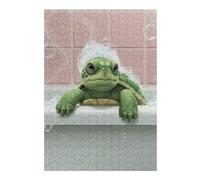 Puzzle Per Adulti 1000pcs(38x26cm) Turtle in Bathtub with Bubbles Puzzle Per Adulti Gioco Pratico Ma Divertente E Umoristico Ottimo Regalo Per I Giocatori 1000pcs(38x26cm)