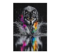 Puzzle Per Adulti 1000pcs(38x26cm) Wolf in Water Reflection Puzzle Per Adulti Giochi Rilassanti Sfida Difficile Regali Di Natale E Compleanno 1000pcs(38x26cm)