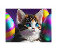 Puzzle Per Adulti 1000pcs(52x38cm) Colorful Easter Eggs with Cute Kitten Puzzle Giochi Rilassanti Decorazione Per La Casa Regali Unici Per Compleanno E Natale 1000pcs(52x38cm)