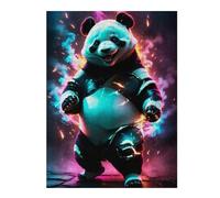 Puzzle Per Adulti 1000pcs(52x38cm) Cool Panda Neon Light Art Puzzle Per Adulti Gioco Rompicapo Decorazione Murale Sfida Educativa 1000pcs(52x38cm)