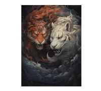 Puzzle Per Adulti 1000pcs(52x38cm) Fire Vs. Ice Tiger Battle Puzzle Fai Da Te Giocattoli Migliora I Ricordi Regali Per Amici E Familiari 1000pcs(52x38cm)