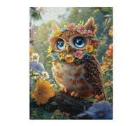Puzzle Per Adulti 1000pcs(52x38cm) Floral Crowned Owl Artwork Puzzle Gioco Pratico Sfida Difficile Regali Per Amici E Familiari 1000pcs(52x38cm)