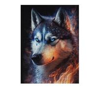 Puzzle Per Adulti 1000pcs(52x38cm) Galactic Wolf with Fiery Mane Puzzle Per Adolescenti Giochi Per Famiglie Analisi E Logica Interazione Genitore-figlio 1000pcs(52x38cm)