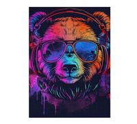 Puzzle Per Adulti 1000pcs(52x38cm) Neon Monkey Headphones Art Print -2 Puzzle Per Adolescenti Giochi Per Famiglie Analisi E Logica Giochi Stimolanti Regali 1000pcs(52x38cm)