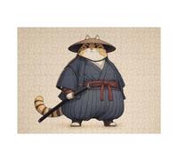 Puzzle Per Adulti 1000pcs(52x38cm) Orange Cat Ronin Samurai Puzzle Per Adulti Gioco Pratico Taglio Di Precisione Divertimento Attività A Casa, 1000pcs(52x38cm)