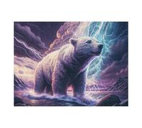 Puzzle Per Adulti 1000pcs(52x38cm) Polar Bear Lightning Storm-2 Puzzle Per Adulti Gioco Pratico Taglio Di Precisione Regali Unici Per Compleanno E Natale 1000pcs(52x38cm)