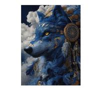 Puzzle Per Adulti 1000pcs(52x38cm) Puzzle Ethereal Blue Wolf Artwork Puzzle Per Adulti Giocattolo Decorazione Da Parete Decorazione Perfetta Regali Unici Per Compleanno E Natale 1000pcs(52x38cm)