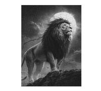 Puzzle Per Adulti 1000pcs(52x38cm) Regal Lion Moonlit Majesty -2 Puzzle Gioco Pratico Sfida Difficile Regali Per Amici E Familiari 1000pcs(52x38cm)