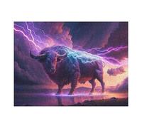 Puzzle Per Adulti 1000pcs(52x38cm) Thundering Bull Lightning Storm Puzzle Giochi Rilassanti Decorazione Per La Casa Regali Unici Per Compleanno E Natale 1000pcs(52x38cm)