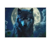 Puzzle Per Adulti 1000pcs(52x38cm) Wolf Under Full Moon Puzzle Per Adulti Gioco Rompicapo Migliora La Memoria Divertimento Attività A Casa, 1000pcs(52x38cm)