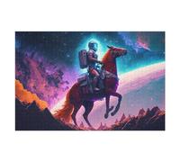 Puzzle Per Adulti 1000pcs(75x50cm) Space Astronaut Riding Puzzle Per Adulti Gioco Rompicapo Migliora La Memoria Divertimento Attività A Casa, 1000pcs(75x50cm)