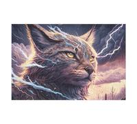 Puzzle Per Adulti 1000pcs(75x50cm) Thundering Lynx Nature's Fury Unleashed Puzzle Giochi Rilassanti Decorazione Per La Casa Regali Unici Per Compleanno E Natale 1000pcs(75x50cm)