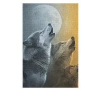 Puzzle Per Adulti 1000pcs(75x50cm) Wolves Howling at Moon Puzzle Per Adulti Giochi Rilassanti Sfida Difficile Regali Di Natale E Compleanno 1000pcs(75x50cm)