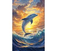 Puzzle per Adulti 150 Pezzi Acquerello Delfino Puzzle Piacevole Sfida Mantiene la Concentrazione, Essere Adatto Sia ai Principianti Che ai Rompicapo Esperti 35 x 25 cm
