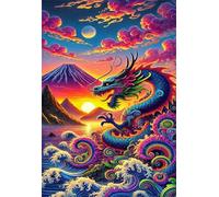 Puzzle per Adulti 150 Pezzi Drago Onda Puzzle Piacevole Sfida Mantiene la Concentrazione, Essere Adatto Sia ai Principianti Che ai Rompicapo Esperti 35 x 25 cm