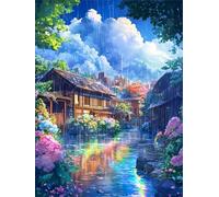 Puzzle per Adulti 1500 Pezzi, impossibile puzzle 1500 pezzi Nuvola della città della pioggia, DIY Puzzles Colorato, Idea Regalo per Lei o Lui, Divertimento puzzles Adulti