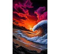 Puzzle per Adulti 200 Pezzi Tramonto Sulle Onde Puzzle Difficile, Sviluppa Capacità di Osservazione, Logica e Manualità Puzzle 200 Pezzi 35x25 cm