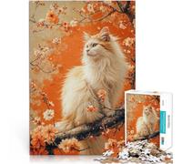 puzzle per adulti 2000 “gatto dei fiori di ciliegio” Fatto di carta,Adatto a persone dai 14 anni in su Gioco rompicapo Il miglior regalo per adulti e adolescenti。misurare:70x100cm/27.5x39.3pollice