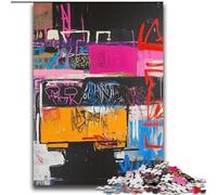Puzzle per adulti 2000 giochi educativi sui treni in stile Basquiat, decorazione per la casa, regalo di compleanno, regali per età 14+ 70x100cm