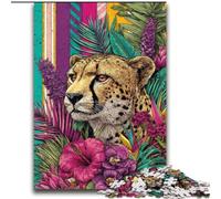 Puzzle per adulti 2000 Leopardo dorato tra i fiori Sfida di intelligenza cerebrale Giocattoli avvincenti Regalo divertente per età 14+ 70x100cm