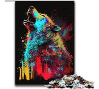Puzzle per adulti 2000 Neon Art Wolf Brain Intelligence Challenge Giocattoli avvincenti Regalo divertente per età 14+ 70x100cm