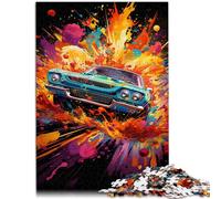 Puzzle per adulti 2000 pezzi auto sportiva fiamma Difficile e sfida Lista dei desideri di Natale con Babbo Natale 70 x 100 cm per 14 anni