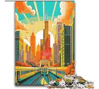Puzzle per adulti 2000 pezzi CHICAGO Vintage Travel, per 14+ anni, gioco impegnativo come regalo per tutta la famiglia e gli amici 70x100cm