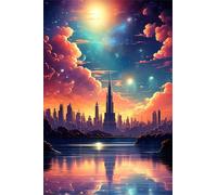 Puzzle per Adulti 2000 Pezzi Città Notte Stellata Puzzle Difficile, Sviluppa Capacità di Osservazione, Logica e Manualità Puzzle 2000 Pezzi 100x70 cm