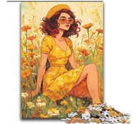 Puzzle per adulti 2000 pezzi difficili Ragazza tra i fiori di campo Giochi educativi estivi Gioco educativo per compleanno, Natale e età 14 70x100cm