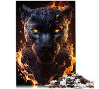Puzzle per adulti 2000 pezzi Fiamme ardenti Pantera Nera per Puzzle Regali unico gioco di sfida 70 x 100 cm Adatto per e adolescenti 14+