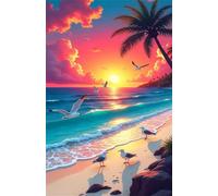 Puzzle per Adulti 2000 Pezzi Gabbiani Tramonto Sull'Oceano Puzzle Difficile, Sviluppa Capacità di Osservazione, Logica e Manualità Puzzle 2000 Pezzi 100x70 cm