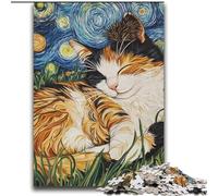 Puzzle per adulti 2000 pezzi Gatto nero che dorme nel cielo notturno Giochi educativi Gioco educativo per compleanno, Natale e età 14 70x100cm
