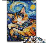 Puzzle per adulti 2000 pezzi Gatto nero che dorme nel cielo notturno per età 14 anni e oltre Giocattolo educativo intellettuale decompressivo Ottimo regalo 70x100cm