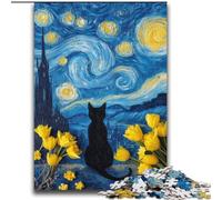 Puzzle per adulti 2000 pezzi Gatto sotto il cielo stellato per bambini dai 14 anni in su Gioca con i giocattoli perché è l'ideale come regalo per tutta la famiglia 70x100cm