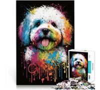 Puzzle per adulti, 2000 pezzi, giraffa colorata nello spazio, difficile e stimolante, 27,56 x 39,37 pollici, con poster e quiz abbinati