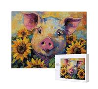 Puzzle per Adulti 2000 Pezzi, Girasole Maiale si Incastra Perfettamente Lettere sul Retro Senza Polvere, Idea Regalo per Uomini Donne e Anziani, Puzzle di Legno per la Decore di Interni E-689