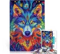 puzzle per adulti 2000 pezzi Lupo al neon Fatto di carta，per e da 14 anni in su Interazione genitore-figlio Lista dei desideri con Babbo Natale。misurare：70x100cm/27.5x39.3pollice