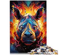 puzzle per adulti 2000 pezzi Pittura a colori rinoceronte Relax Giochi Lista dei desideri di Natale con Babbo Natale 70 x 100 cm per adolescente Età 14 Anni Up