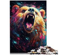 Puzzle per Adulti 2000 pezzi Pittura Colore Cielo stellato Orso Decorazione della Casa Puzzle Giocattoli Regali Segreto Santa 27,56 "x 39,37" per 14 Anni