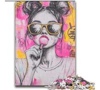 Puzzle per adulti 2000 pezzi Ragazza con occhiali da sole difficile per età 14 anni e oltre Bellissimo gioco di design Bellissimo gioco di design Ottimo regalo 70x100cm