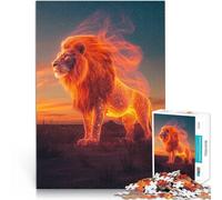puzzle per adulti 2000 pezzi Re Savanah del Leone Infuocato Fatto di carta，per 14+ Gioco di puzzle Grande regalo。misurare：70x100cm/27.5x39.3pollice