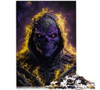 Puzzle per adulti, 2000 pezzi, scheletro in fiamme, gioco a quiz, 27,56 x 39,37 pollici, lista dei desideri natalizi con Babbo Natale per adolescenti dai 14 anni in su