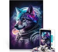Puzzle per adulti 2000 pezzi Spazio Astronauta Lupo Casa Giochi educativi Giocattoli fai da te Decorazione perfetta 27,56 "x 39,37" per adolescenti Età 14 Anni e Più