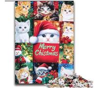 Puzzle per adulti 2000 pezzi Stile natalizio Gatto Aiuta il cervello a esercitare Giocattoli avvincenti per coltivare la pazienza Decorazione perfetta 70x100cm