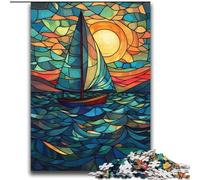 Puzzle per adulti 2000 pezzi Vetrate colorate Barca a vela per bambini dai 14 anni in su Gioca perché è l'ideale come regalo per tutta la famiglia 70x100cm