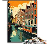 Puzzle per adulti 2000 puzzle CANALI DI AMSTERDAM, giocattoli educativi didattici, giochi per famiglie, regali e compleanni unici 70x100cm