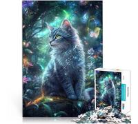 Puzzle per adulti 2000 puzzle Gatto della foresta magica Fatto di cartone per 14+ Sollievo dallo stress Regali interessanti per ridurre lo stress misurare:70x100cm