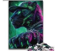 Puzzle per adulti 2000 puzzle leopardo nero neon giochi educativi decorazione per la casa ideale come regalo per tutta la famiglia 70x100cm